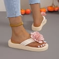thumbnail image 3 of Flip Flops for Women Platform Flower Sandals Nonslip Yoga Mat Arch Support Slip on Slides Comfy Lightweight Beach Shoes Red Size 10, 3 of 7