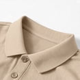 thumbnail image 6 of Men's Golf Polo Shirts Short Sleeve Collar Shirts Button Casual Lightweigt Fashion Work Polo Tee Solid Color Pullover Shirts,Brown L, 6 of 6