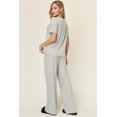 thumbnail image 3 of Double Take Full Size Round Neck Short Sleeve T-Shirt and Wide Leg Pants Set, 3 of 11