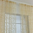 thumbnail image 3 of Cortina mediterránea de viuda flocada, panel de decoración de , elegante caída de tul Beige, 3 of 9
