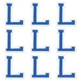thumbnail image 1 of Parche de letras de planchar Uxcell, 9 piezas de 2"/5 cm, letras L de bordado para planchar, parches para coser en ropa, vestidos, calcetines, jeans, gorras, accesorios de bricolaje (azul oscuro), 1 of 6