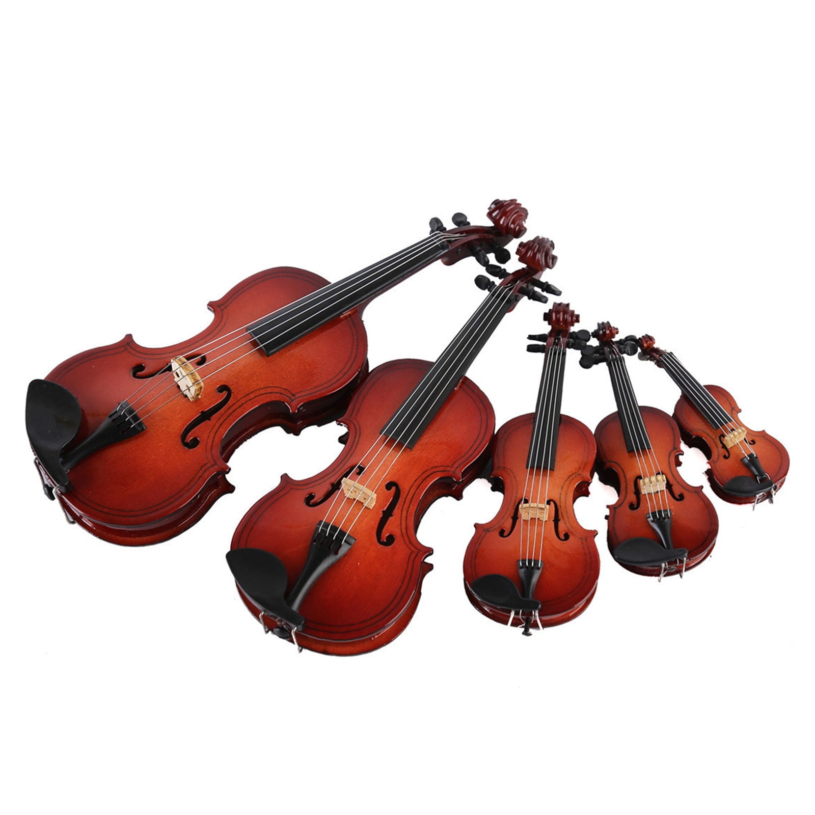 Handcrafted Wooden Violin Model with Stand & Case Accessory, Collectible Music Decor