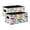 Colorful Floral White Background Floral, variant on Felt Storage Bins 2-Pack Foldable Space-Saving Organizer For Home Office Purple Hues Blooming