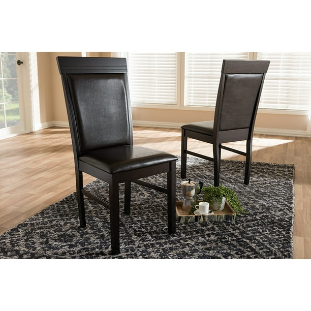 Set of 2 Baxton Studio Thea Modern and Contemporary Dark Brown Faux