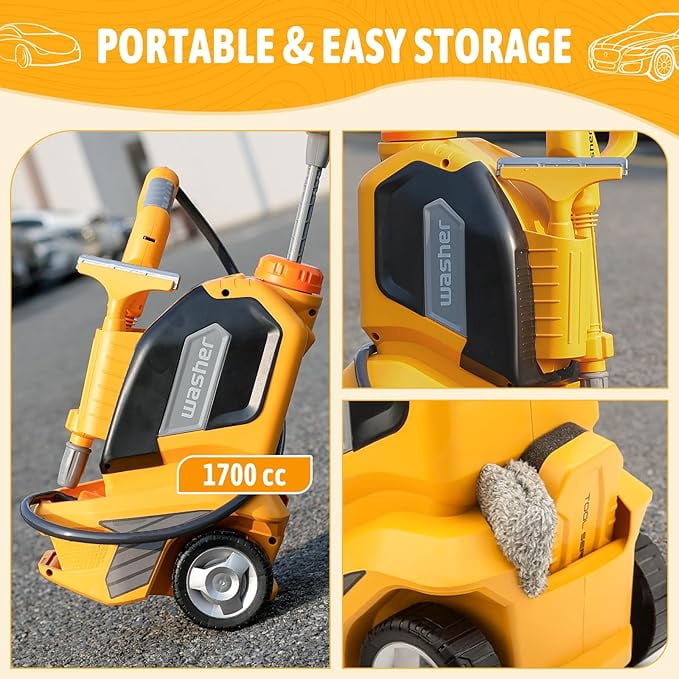EP EXERCISE N PLAY, Kids Clean Car Washer Toys, 5 Piece Set