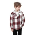 thumbnail image 5 of ZyeKqe Boys Girls Clothes Kids Casual Flannel Plaid Hoodies Jackets Spring Fall Button down Long Sleeve Shakets, 5 of 8