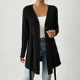 thumbnail image 5 of Womens Long Sleeve Cardigans Lightweight Fleece Tie Front Tunic Tops Comfy Fall Casual Outwear Cardigan Black, M, 5 of 7