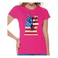 thumbnail image 1 of Awkward Styles Women's USA Flag American Husky Dog Lover`s Graphic T-shirt Tops Independence Day, 1 of 4