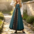 thumbnail image 5 of LEKWK Renaissance Dress for Women Lace-Up Long Sleeve Maxi Dress Vintage Medieval Dress Flowy Gorgeous Outfit for Halloween Cosplay Theme Party, 5 of 7
