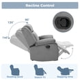 thumbnail image 6 of Bonzy Home Extra Wide Manual Recliner Chair in Soft Gray Fabric,Overstuffed Recliner，Gray, 6 of 7