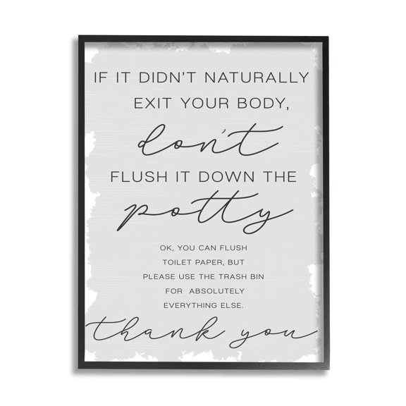 Stupell Industries Didn't Naturally Exit Body Don't Flush Potty Phrase, 16 x 20, Design by Daphne Polselli