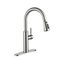 thumbnail image 2 of Boyel Living 4-function Single Handle Kitchen Faucet with Pull -down Spout,Kitchen Sink Faucets with Base Plate Suit to 1 or 3 Holes in Brushed Nickel, 2 of 9