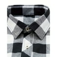 thumbnail image 6 of Lumtrix Mens Plaid Shirts Lapel Collar Casual Long Sleeve Jacket Fashion Button Down Tops woth Pockets White 3XL, 6 of 8