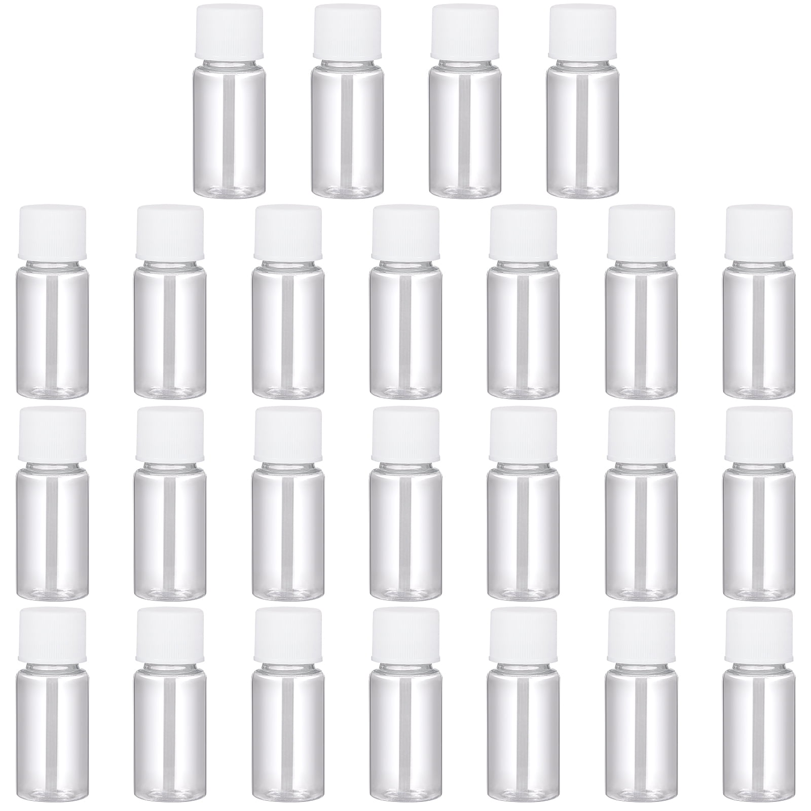 SOLUSTRE 25pcs 10ml Sample Bottles Refillable Plastic Transparent