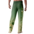 thumbnail image 3 of Domuza St Patricks Day Pajama Pants Men Shamrock Clover Drawstring Elastic Waist Pj Pants Loose Fit Soft Lounge Sleep Pants with Pockets Light Green L, 3 of 5