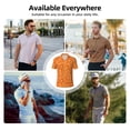 thumbnail image 6 of Daiia Orange Glitter Pattern Men’s Polo Shirts,Solid Deck Shirt,Classic Fit, Breathable Cotton Polo for Casual and Sport Wear-X-Large, 6 of 7