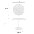 thumbnail image 2 of Maklaine Contemporary 47" Round Artificial Marble Dining Table in White, 2 of 7
