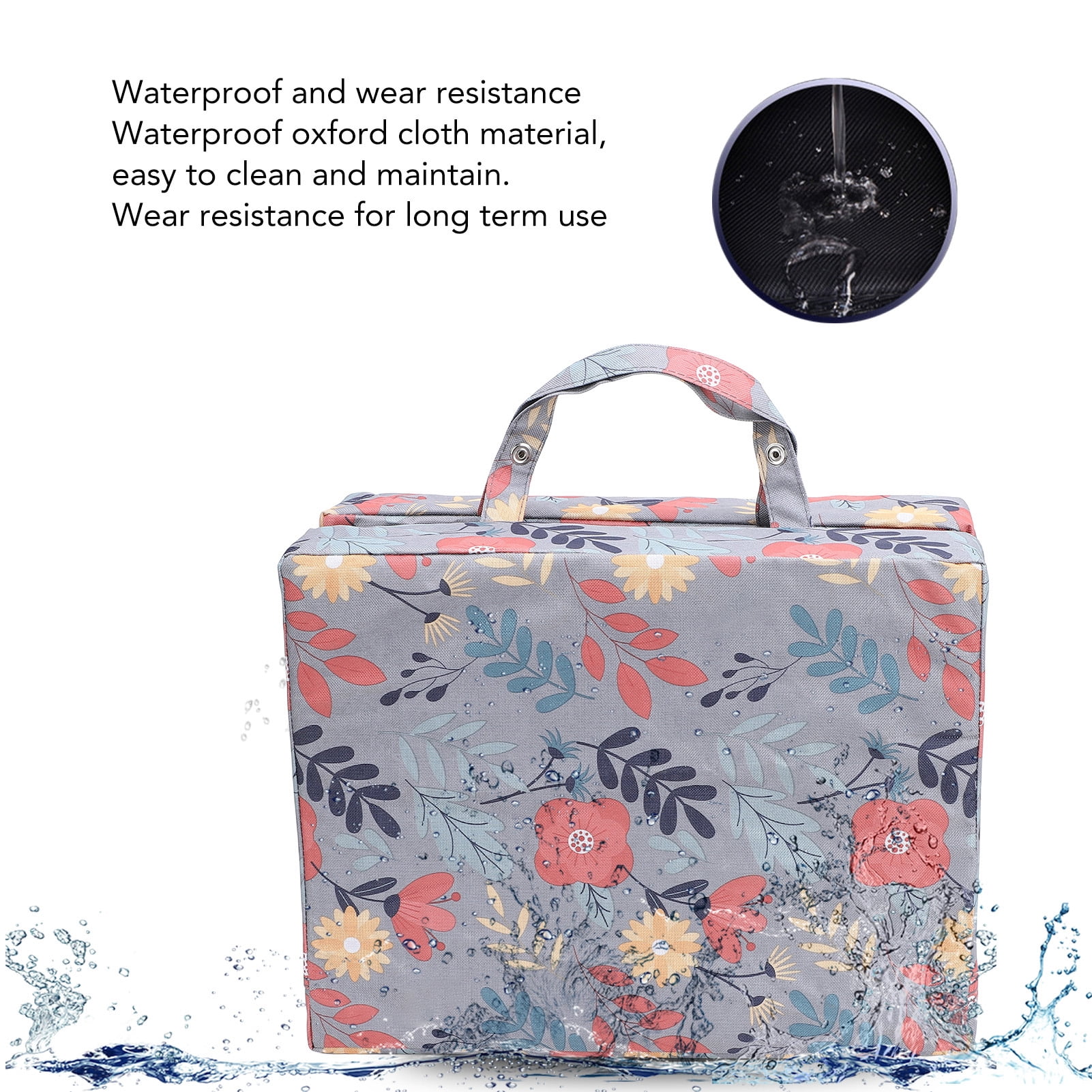 Rupoun Thick Garden Kneeling Pad Multipurpose Portable Lightweight Knee Pad Cushion for Gardening Exercise Home Yardwork Baby Bath, 22x13.4x2.4 inches / 56x34x6 cm, Gray Flower Pattern