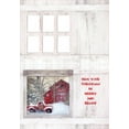 thumbnail image 2 of LPG Greetings Red Truck Outside Window Box of 12 Die Cut Farm Christmas Cards, 2 of 2