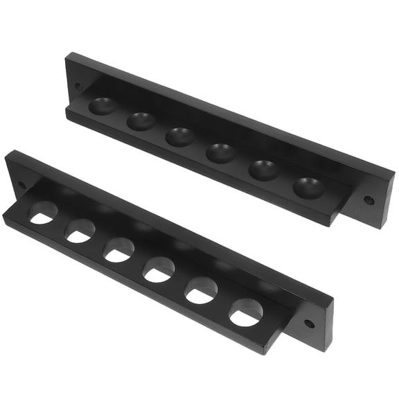 SEWCHICS Black Solid Wood Billiard Cue Storage Rack Wall Mounted T-Shape Holder for Pool Cue Organization