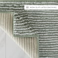 thumbnail image 4 of 100% Cotton Pinstripe Patterned Bath Mat by Comfort Canopy, Sage, 24" x 17", 4 of 10