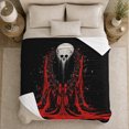 thumbnail image 5 of Gothic Moon Gothic Motif Holly Wreath Dark Fantasy, Festive Holiday Scene, Warm Flannel Blanket for Living Room and Family Room, Art Lovers Housewarming Gift, Festive Home Decor, 5 of 9
