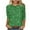 Green, variant on Turilly Women's Casual And Fashionable Printed Tops 3/4 Sleeve Blouses Round Neck Pullover