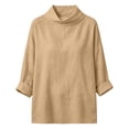 thumbnail image 5 of Cowl Neck Tunic Shirt for Womens Soft Drape Long Sleeve Pullovers Tops Trendy 2026 Soild Color Casual, 5 of 9