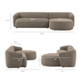 thumbnail image 4 of Monica 2 Piece Right Facing Boucle Fabric Modular Sofa with Chaise, 4 of 9