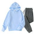 thumbnail image 4 of PNTUTB Men's 2 Piece Sweatsuits Outfits Casual Pullover Hoodie Sweatshirt Solid Color Sweatpants Set Tracksuit, 4 of 6