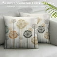 thumbnail image 3 of MLJA Dandelion Throw Pillow Cushion Cover, Abstract Wildflower Silhouettes Meadow in Summer Season, Decorative Square Accent Pillow Case, White Mustard, 3 of 5
