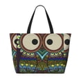 thumbnail image 2 of KLL Boho Owl Print Large Beach Tote Bag Women Waterproof Sandproof Zipper Beach Tote Bag for Pool Gym Grocery Travel with Wet Pocket, 2 of 7