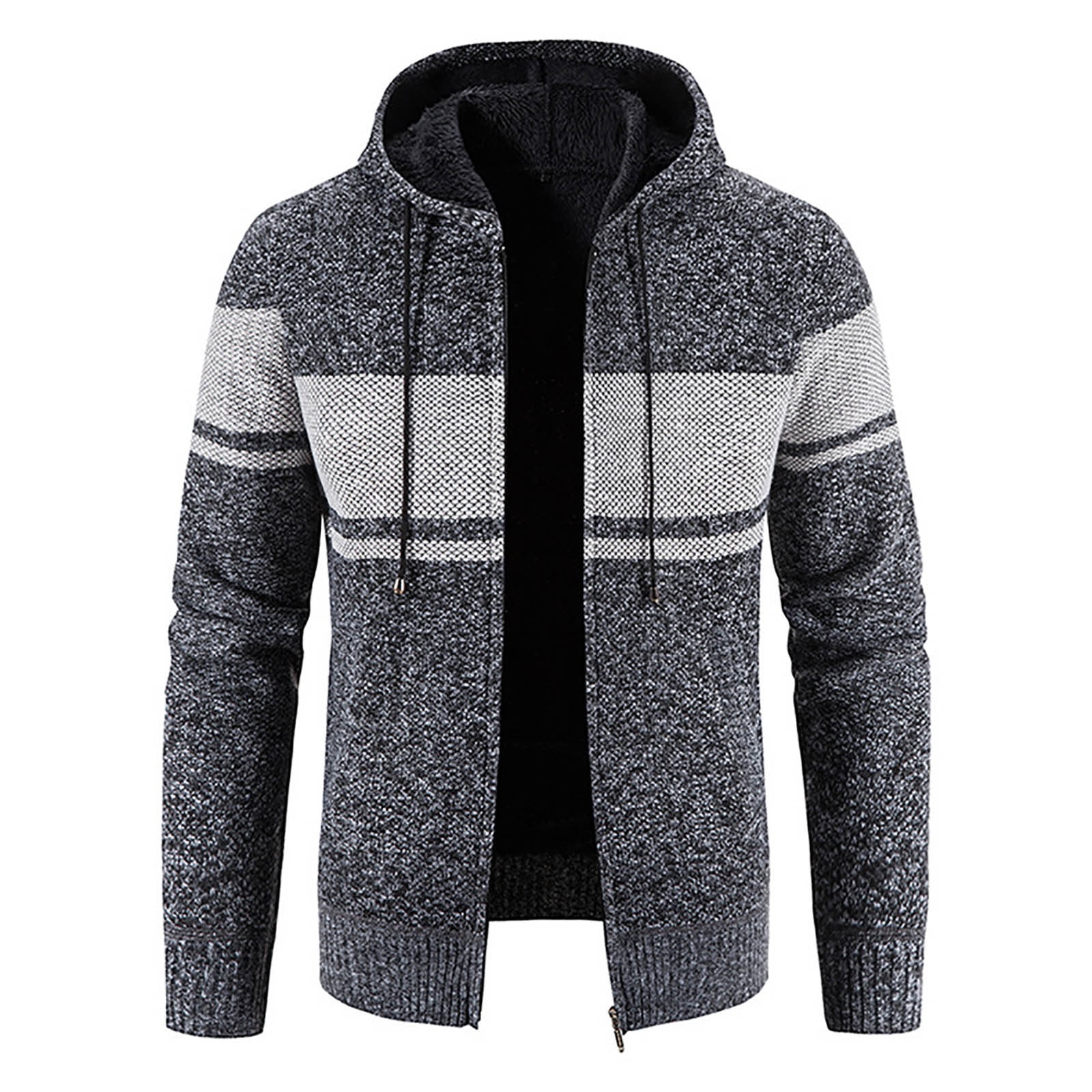 Butygity Plaid Flannel Hoodie for Men Sherpa Lined Jacket