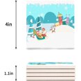 thumbnail image 3 of RYLABLUE Merry Christmas Santa Claus Set of 8 Coaster for Drinks, Absorbent Ceramic Stone Coasters Cup Mat with Cork Base for Home Kitchen Room Coffee Table Bar Decor, 3 of 4