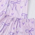 thumbnail image 2 of FASHOFT Women's 2 Piece Bow Print Pajama Set Short Sleeve Button Down Lounge Shorts Sleepwear Sets Purple L, 2 of 9
