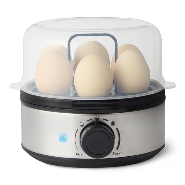 Hervidor eléctrico para huevos Amazon Basics con capacidad para 7 huevos, color negro