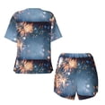 thumbnail image 5 of Lsque Gold And Blue Fireworks Women's Short-Sleeved Pajama Set - 2 Piece Soft and Lightweight Sleepwear Set-XX-Large, 5 of 9
