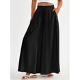thumbnail image 6 of Women Casual High Waist Wide Leg Pants Summer Long Palazzo Pants Pocket Lounge Vacation Clothes Black Print XL, 6 of 9
