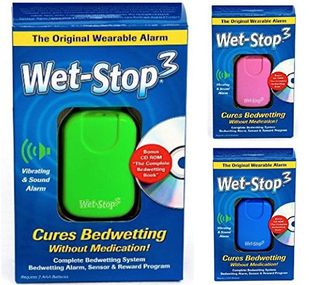 Wet-Stop3 Bedwetting Enuresis Alarma con sonido fuerte y vibración, Para  varones y mujeres, Solución para incontinencia, W103, Azul, 1
