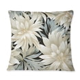 thumbnail image 3 of Designart "Exotic Floral Pattern in Grey and White" Floral Printed Throw Pillow, 3 of 5