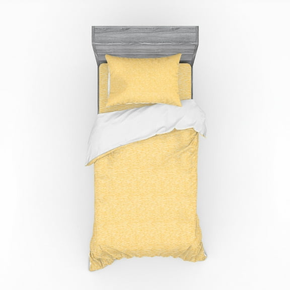 Ambesonne Abstract Bedding Set 3 Pcs, Minimalist Lines Art, Twin, Mustard and White