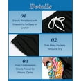 thumbnail image 4 of Men's Swim Trunks, Bathing Suit 4 inch Inseam Quick Dry Swimsuit Beach Shorts with Compression Liner Black, 4 of 5