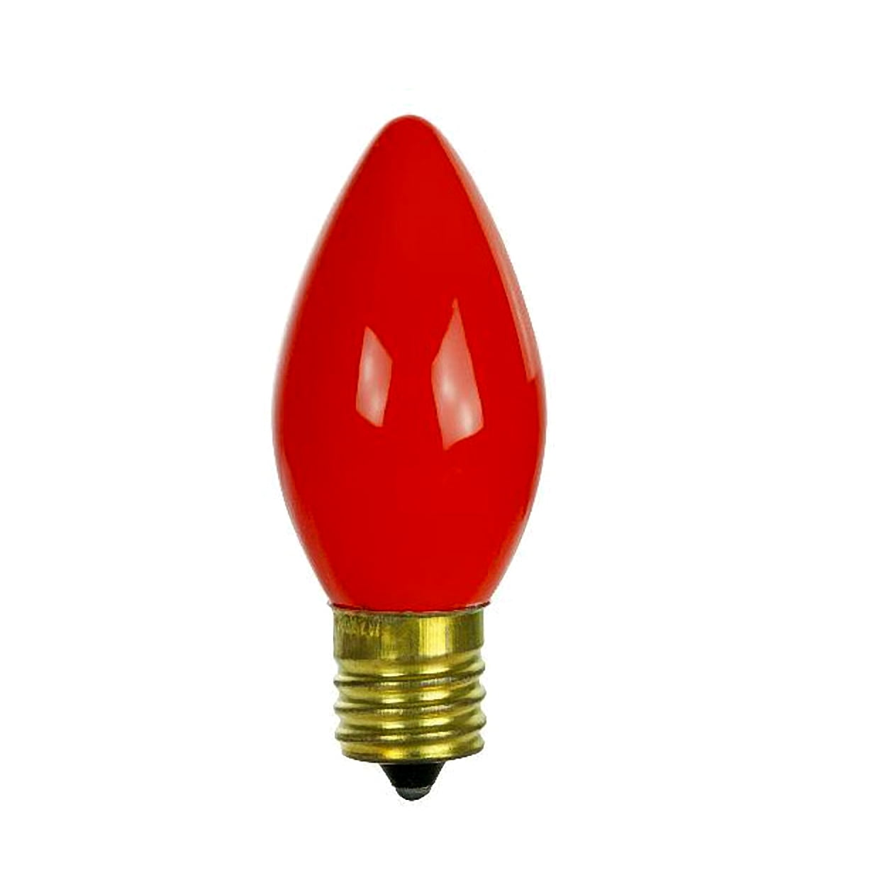 25PK - SUNLITE 7w C9 120v Ceramic Red E17 Intermediate Base Incandescent Bulb