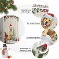 thumbnail image 6 of Christmas Dog Shower Curtain, Xmas Tree Poinsettia Botanical Linen Texture Waterproof Fabric Shower Curtains with 12 Hooks, Bathroom Curtain Set for Bathroom Accessories Decor, 66 x 72 Inches, 6 of 9