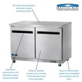 thumbnail image 2 of Arctic Air AUC48R 48" Undercounter Worktop Refrigerator - 12 Cubic Feet, 2 Section, 2 Doors, Stainless Steel, 115v, 2 of 5