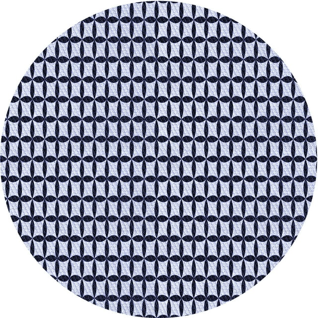 Ahgly Company Tapis d'Intérieur Lavables en Machine, Ronds, Bleu Nuit Transitionnel, Ronds de 4'