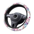 thumbnail image 5 of YFYANG Universal Elastic Purple Watercolor Abstract Graffiti Car Steering Wheel Cover, Non-Slip Sweat Absorbent, 5 of 8