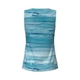 thumbnail image 6 of Goofa Teal Turquoise Fluid Stripes Printed Womens Workout Tops for Women Sleeveless Yoga Shirts Athletic Running Tank Tops Sleeveless Gym Clothes Workout Apparel-Small, 6 of 9