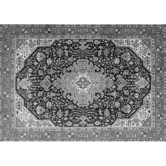Ahgly Company Indoor Rectangle Medallion Gray Traditional Area Rugs, 6' x 9'