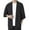 Black, variant on Razzly Men's Cardigan Solid Drop Shoulder Kimono Jacket Open Front Cloak Fashion Layering for Every Occasion(Grey,4XL)